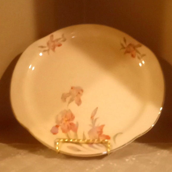 Vintage Universal Cambridge Iris Camwood Ivory- Cake Plate - Picture 3 of 12